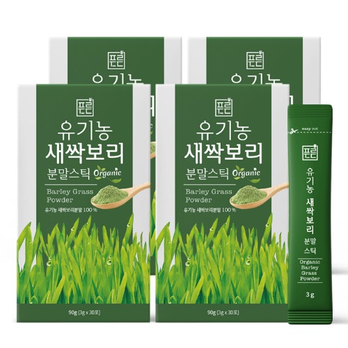 국내산 유기농 새싹보리 분말 스틱 3g 30포 x 4박스